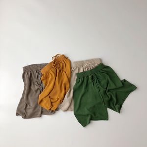 Korean Quality Straps Knitted Pants Shorts Spring Summer Kids Boys Girls Trousers Children Fashions Sweaters