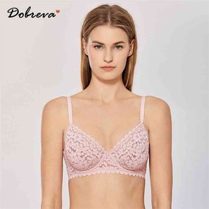 Dobreva Mulheres Plus Size Minimizer Sexy Lace Bra cobertura completa Underwire Bralette 210728