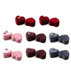 Wholesale tiered boxes for sale - Group buy Gift Wrap Exquisite Ring Box Tiers Dark Blue light Grey pink red Heart Shape For Various Rings Ceremony Jewelry