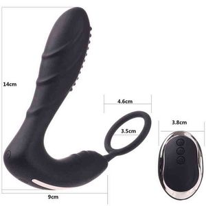 NXY Vibrators trådlös fjärrkontroll Man Prostata Massager Silikon Anal Vagina Vibrator 10 Speed ​​Masturbator Sexleksaker För Man Kvinna Vuxen 1210