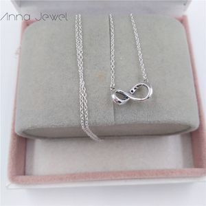jewelry Necklace Designer pandora Valentine Infinity Collier diamond 925 Sterling silver Designer Necklace for women chain pendant set birthday gifts 398821C01