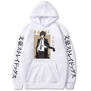 Coole Dazai Osamu Hoodie Hot Anime Harajuku Bungo Stray Dogs Hoodies Casual Druck Kapuze Streetwear Sweatshirt Männer Unisex Top Y211122