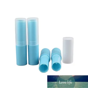 Butelki do pakowania Pusty 4G Balsamina Lip Pojemniki Okrągłe Blue Makeup Opakowanie Refillable Lipbalm Tube z Clear Cap 50 sztuk / partia