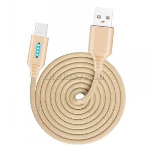 Nylon Braided Kable Smart Wyłącz LED Micro USB Szybka Data ładowania Synchronizacja Metalowa Ładowarka do telefonów z Androidem Samsung Wysoka jakość