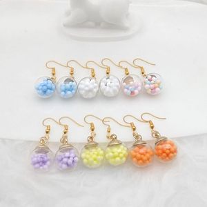 Örhängen Halsband Koreansk stil Färgad Skum Lucky Wish Glass Bottle Crystal Ball Pendant Handgjorda Smycken Set