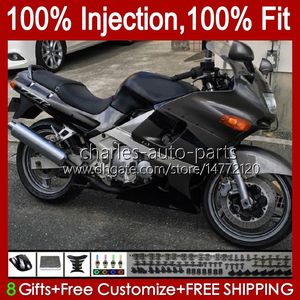 Kawasaki Ninja ZZR-400 ZZR-600 ZZR400 93 94 95 96 97 98 99 00 84HC.12 ZZR600 ZZR 600 400 2001 2002 2003 2004 2005 2006 2007 회색 검은 새 OEM 바디 키트