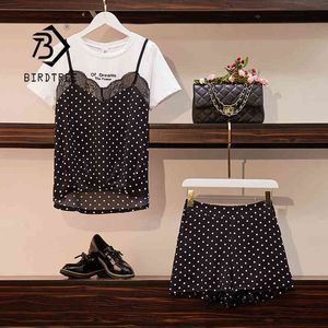 Dwa kawałki Drukowanie Polka Dot Plus Size Camisole Topy i szorty Sukienka Zestaw Wiosna Lato S12601X 210416