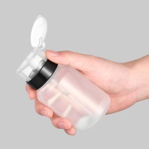 Storage Bottles & Jars 200ml Portable Transparent Empty Nail Polish Remover Alcohol Liquid Press Pumping Dispenser Bottle UV Gel Cleaner