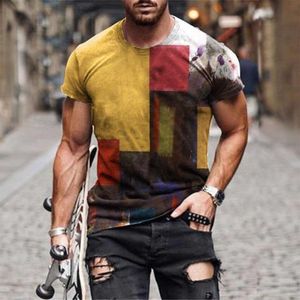 T-shirt da uomo Plus T-shirt da polo Art Graffiti T-shirt da uomo T-shirt con stampa di moda retrò Streetwear Sport T-shirt muscolari Top Estate Casual T-shirt oversize 6XL