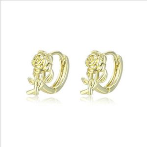 Small and simple rose 18k Ear Cuff earrings fashion style gift fit women DIY jewelry earring