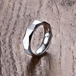 Bröllopsringar mprainbow 5,5 mm herrband Metal Tungsten Carbide Multi Facettered Design Ring for Men Fashion Jewelry Anel Masculino