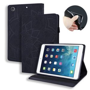 PU Leather Tablet Cases for Apple iPad 10.2 Air 5/4/3/2/1 Pro 11/10.5/9.7 inch - Dual View Angle Sunflower Embossing Calfskin Texture Flip Kickstand Cover Case