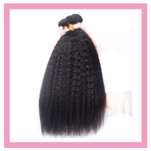 Indian Virgin Raw Human Hair 2 Pieces 10-30inch Kinky Straight Bundles Double Wefts Yaki Natural Color