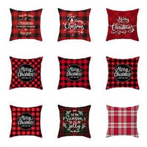 Home Têxteis Christmas Travesseiro Caso Moda Cervo Imprimir Vermelho Verificação Estilo Descanso Capas de Almofada Coberturas De Natal Decoração de Natal Suprimentos