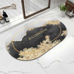 Tappetino da bagno assorbente ad asciugatura rapida Diatom Mud Stone Pattern Tappeto antiscivolo Tappeto decorativo per bagno con doccia per uso domestico 211130