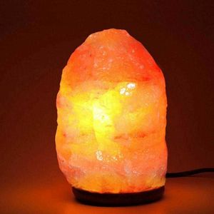 Dom Naturalny Ręcznie Rzeźbione USB Drewniany Baza Himalajańska Oczyszczacz powietrza Noc Dimmer Salt Night Light Switch Crystal Rock Y0910