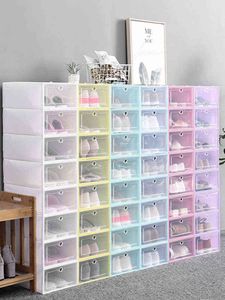 Plastic Storage Shoe Box Transparent Thickened Dustproof Foldable Drawer Case Portable Cabinet New Year