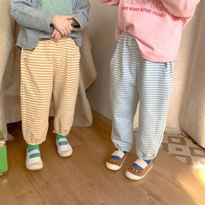 Pantaloni lunghi per bambini nuovi primaverili Le neonate indossano pantaloni casual per bambini a righe alla moda per bambini 210413