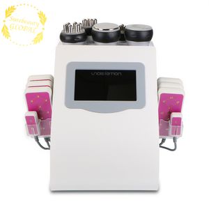 6 IN 1 Unoisetion Cavitation Ultrasound Body Slimming Sculpturing 40K Radio Frequency RF Multipolar Vacuum Skin Rejuvenation Laser Fat