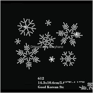 Sewing Notions Tools Apparel Drop Delivery 2021 Bling Rhinestone Iron On Heat Transfer Fix Motif Crystal Snowflake Design Diy For Tshirtsweat