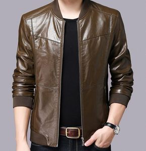 Men's Fur & Faux M-4XL / Spring Fashion Classic Personality Slim Handsome Young Motorcycle PU Stand Collar Coat