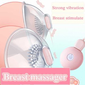 Articoli per massaggi Ventosa per capezzoli Vibratore Caricatore USB Stimolazione del seno Masturbazione femminile Giocattolo sexy per donna Ventose per pene Vibrante