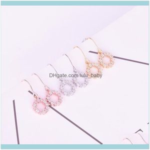 Brincos do c￭rculo de j￳ias de j￳ias para mulheres coreanas Doce personalidade Dangle Ear Linha 3 Color Party Gift Fashion Jewelry KBE388 CHANDELIER DRO