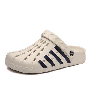 Män Sandaler Sommar Non-Slip Hole Skor Hem Speglar Eva Garden Male Outside Beach Flat tofflor