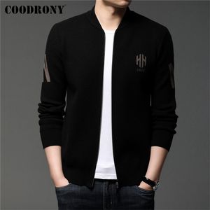 Coodrony Brand Höst Vinter Ankomst Varmt Knitwear Sweater Coat Jacka StreetWear Fashion Pattern Cardigan Men Kläder C2116 211221