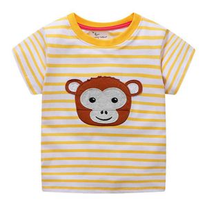 jumping meters Summer Tees ops Boys Girls Clothes for Baby Cotton shirts Animals Short Sleeve Children 210529