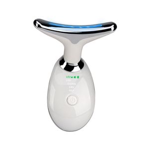 Neck Facial Lifting Massager LED Photon Therapy EMS Hud Dra åt vibrationsuppvärmning Anti-Wrinkle Smart Magnetic Lift