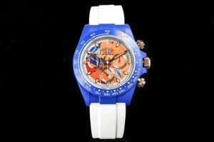 TW Automatic mechanical watch size 40x13.5 with 7750 movement sapphire glass mirror ceramic case ring disc fluororubber material strap water resistant
