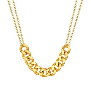 Chains 2021 Cuban Chain Necklace Silver Gold Plating For Women Stainless Steel Jewelry Accessories Choker Love Gift Girlfriend