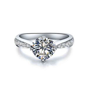 Solid Platinum PT950 Test positive Certified 1CT Moissanite Diamond Ring For Women Clarity VVS1 Love Promise