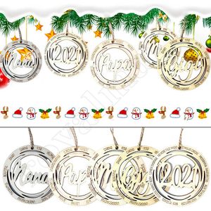 Hot-selling Nome personalizzato Decorazioni natalizie Ornamenti 2021 Albero di Natale Hang Tag Ciondolo Ornamento pandemico Commemorazione