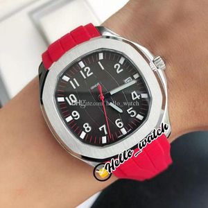 GDF 40mm 5167R 5167R 5167 Sport Watches Miyota 8215 Automatic Mens Watch Black/Gray Textured Dial Steel Case Red Rubber Strap Wristwatches Hello_Watch G31D (5)