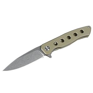 2 Handle Colors Ball Bearing Flipper Folding Knife D2 Stone Wash Blade TC4 Titanium Alloy Handle H5362