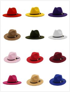 DHL Erkek Fedora Şapka Beyefendi Yünlü Brim Caz Kilisesi Kap Bandı Geniş Düz Şapkalar Şık Fillby Panama Kapaklar