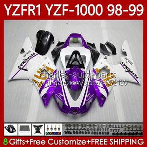Yamaha R1 Nouveau Carénage achat en gros de Kit de corps d OEM pour Yamaha YZF YZF R1 YZF CC R Carrosserie neuve Purple NO YZF R1 CC YZF1000 YZFR1 Catériel de la moto
