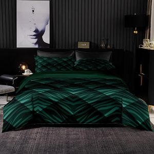 Bedding Sets Abstract Style Green Pattern Duvet Cover 264x228 With Pillowcase,210x210 Quilt Cover,Super King Set, Bed Sheet Set