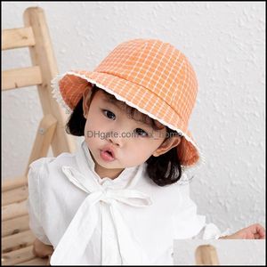 Kepsar hattar aessories baby, barn moderskap söt sommar baby flicka hink hatt utomhus spets gitter solskyddsmedel barn spädbarn toddler panama vara