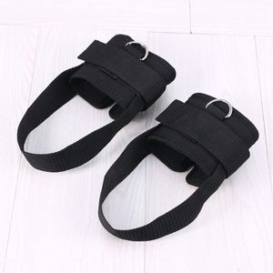 Apoio ao tornozelo 2PCS Strap Acolchoado D-Ring Buffs para exercícios de ginásio Máquinas de cabo Buand Pesos de pernas exercícios (preto)