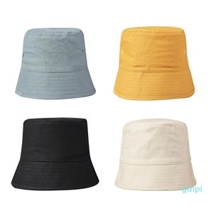 Berets 2021summer hink hatt kvinnor mode bomull strand sol hattar reversibel bob chapeau femme blommig panama fiskare