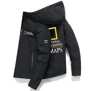 National Geographic Giyim Açık Kamp Yürüyüş Ceket Erkeklerin Nefes Alabası Su Geçirmez Hoodie Windinger Macera Takımı 211026