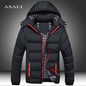 Vinter Mäns Tjocka Coats Hooded Parkas Mens Jackor Varm Breathable Coat Male Overcoat Mens Brand Clothing 5XL 210818