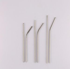 2022 Mini Short Stainless Steel Straws Reusable Drinking Straw Bent Straight Metal 146/160/180mm