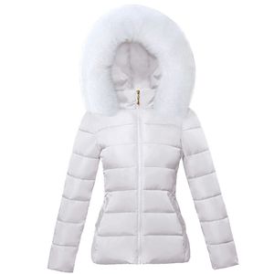 Big Fur European Fashion White Women's Jacket Plus size 6XL Woman Parkas Female Warm Winter Coat Hooded Women Outerwear 210914