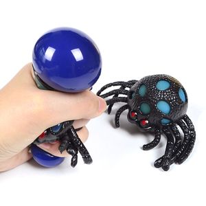 Squishy Spider Halloween Fidget Toy Mesh Squish Ball Anti Stress Venting Balls Zabawne ściskanie zabawki stres stres ”