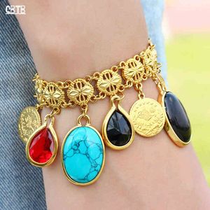 Turkse dames munt ovale hanger armband gouden kalkoen moslim islam armband arabische fijne sieraden gift groothandel