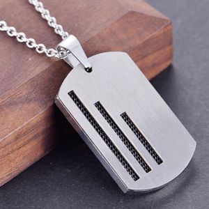 Pendant Necklaces High Quality Stainless Steel American Soldier Brand Necklace Men's Simple Casual Style Jewelry